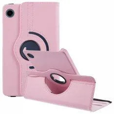 Samsung Galaxy Tab A9 8.7" / Tab A11 8.7" - Læder cover 360 grader roterbar - Pink