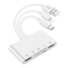 Kortlæser 5-i-1 USB-C/ USB-A /Lightning - SD / TF / USB-stik læser