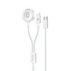 YESIDO Apple watch Lightning / USB-C 2-i-1 Magnetisk hurtig oplader 5W - Hvid - 1 meter