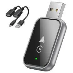 Trådløs 2-i-1 carplay kompatibel USB adapter - iOS/Android