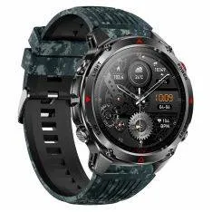 Smartwatch - Vandtæt 30m - Dansk sprog - puls/blodtryk - Bluetooth - Blå/kamouflage