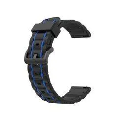 Samsung Galaxy Watch 46mm/Watch 3 45mm - Vertical urrem i silikone 22mm - Sort/mørkeblå