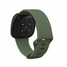 Fitbit Versa 3 / Sense - Silikone urrem 22.5mm Str. L - Mørkegrøn
