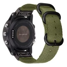 Garmin Fenix 7S / 6S Pro / 5S Plus - Urrem i tekstil 20mm med spænde i rustfrit stål - Grøn