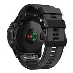 Garmin Fenix 7X / Fenix 6X - Silikone rem 26mm - Grå/Sort