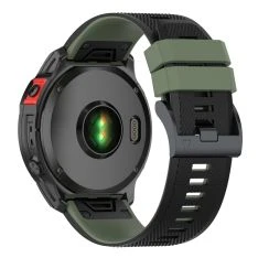 Garmin Fenix 8 / 8 Pro / 7X / 7X Pro - Silikone urrem 26mm - Sort/grøn