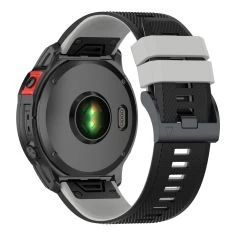 Garmin Fenix 8 / 8 Pro / 7X / 7X Pro - Silikone urrem 26mm - Sort/grå