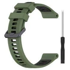 Garmin EPIX gen2 / Fenix 7 - Silikone urrem 22 mm - Længde 126mm+91mm - Militærgrøn/sort