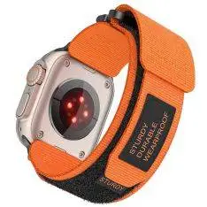 Apple Watch 9/8/7/6/5/4/3/2/1/SE - 45/44/42mm / Watch Ultra / Ultra 2 - Urrem AW velkro - Orange