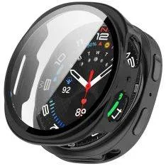 Samsung Galaxy Watch8 44mm - Shockproof cover med hærdet skærmbeskytter - Glossy Black