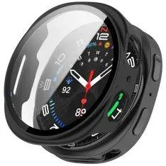Samsung Galaxy Watch8 44mm - Shockproof cover med hærdet skærmbeskytter -  Mat sort