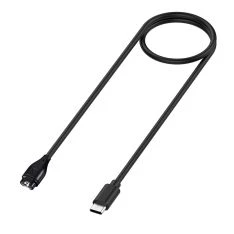 Garmin Forerunner 265/265S /255  / Fenix 5 / 6 / 7 /8 - USB-C opladerkabel 1m - Sort