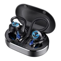 TWS Trådløse Sports In-Ear Bluetooth V5.4 Earbuds med Ørekrog - Sort