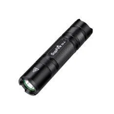 SUPFIRE  S5 - Mini LED lommelygte - Vandtæt - 500 Lumens - 3 Lys modes - SOS funktion - Sort