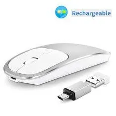 SILENT - Trådløs optisk mus - 2.4G - med USB modtager - Sølv