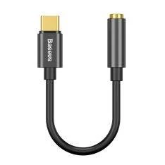 BASEUS - Type-C til 3.5mm adapter - Med DAC chip - Sort