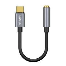 BASEUS - Type-C til 3.5mm (hun) adapter - Med DAC chip - Mørkegrå