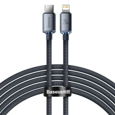 BASEUS - Crystal Shine - USB-C til Lightning PD 20W oplader kabel 2m - Grå