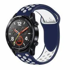 Huawei Watch GT - Silikone urrem - Åndbar - Blå/Hvid