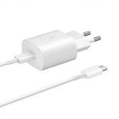 Original Samsung USB-C vægoplader 25W inkl. USB-C til USB-C kabel - EP-TA800EWE - Hvid