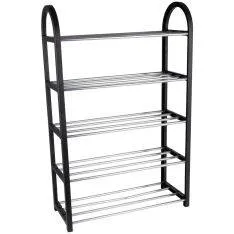 Alpina skoreol med 5 hylder 50x20x77cm - Sort