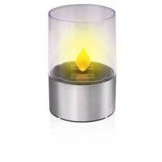 Grundig LED solcelle fyrfadslys - Varm hvid - Rustfrit stål