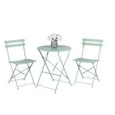 Articasa Bistro cafesæt m/bord og 2 stole Ø60xh70cm - Mintgrøn