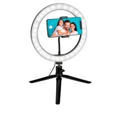 Grundig LED ringlys Ø25cm med stativ og smartphone holder