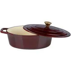 Alpina Oval Støbejernsgryde 33cm / 5.0L - Alle typer kogeplader og ovn - Rød