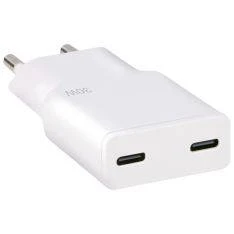 Grundig Dual USB-C PD GaN 30W Ultra hurtig oplader - 2x USB-C porte - Hvid