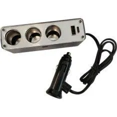 Dunlop oplader til bil / campingvogn 12/24V - 3 cigaretstik / 1x USB-C / 1x USB-A