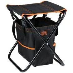 Black+Decker foldbar havestol med værktøjstaske til opbevaring