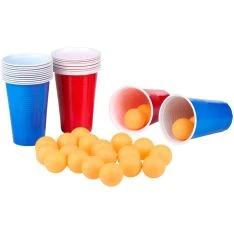 Beer Pong / Ølpong med 48 dele - Krus og bolde