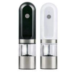 Alpina - Elektrisk salt & Peber kværn H: 19.5cm med genopladeligt batteri - 2 stk.