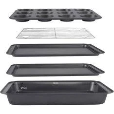 Royalty Line Bage / Bradepandesæt i 5 dele - Non-Stick - Sort