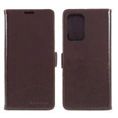 Samsung Galaxy A72 - AZMARO ægte læder cover / pung - Brun