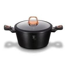 Berlinger Haus - Gryde ø28 cm / 6.1L - Med glåslåg - El / Gas / Induktion - Black Rose Edition
