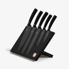 Berlinger Haus - Knivsæt i 6 dele med magnetisk holder - Rustfrit stål - Black Rose Collection