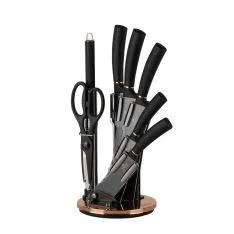 Berlinger Haus - Knivsæt i 8 dele med bordholder - Non-Stick - Black Rose Edition