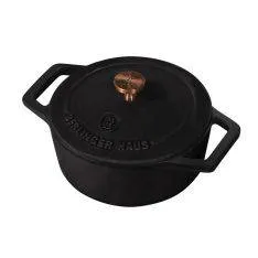 Berlinger Haus - mini Støbejernsgryde ø12 cm - El / Gas / Induktion - Black Rose Edition