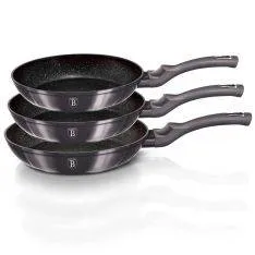 Berlinger Haus - Stegepandesæt ø28 / ø24 / ø20 cm - El / Gas / Induktion - Carbon Pro Edition