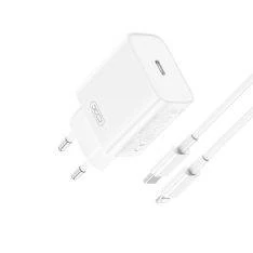 USB-C PD HURTIG oplader / adapter -  20W / 3A - Inkl. USB-C til Lightning kabel - Hvid