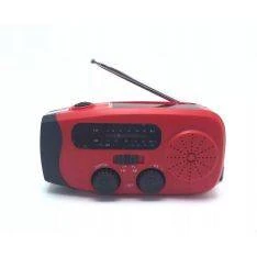 Setty mini nødradio med håndsving & Solceller - Powerbank funktion - Rød