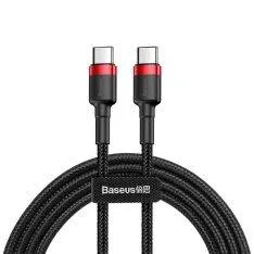 Baseus cable Cafule PD USB-C - USB-C FAST opladerkabel 60W - 2m - Sort/rød