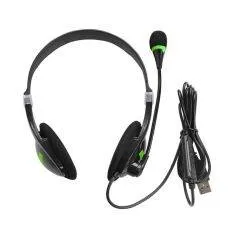 OFFICE Headset med justerbar mikrofon - USB tilslutning - Sort