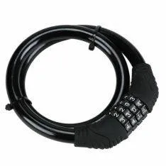 Cykellås med kode - Anti-Tyveri - Stål & ABS - 100cm - Sort