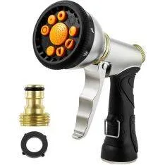 Luksus Brusepistol til haveslange med messing kobling og 9 funktioner