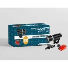 Cykellygte sæt - Power Beam -  LED front & baglygte - Kraftig frontlygte med 2 indstillinger