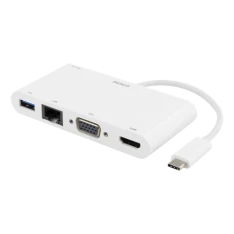 USB 3.1 - USB-C Dockingstation - USB-A  / RJ45 LAN / 100W PD USB-C - / 4K HDMI / VGA - Hvid