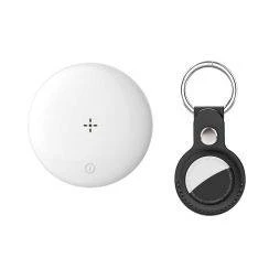 Smart Tracker Tag inkl. Nøglering - Kompatibel med "Apple Find My" & "Android Find Hub" - Hvid